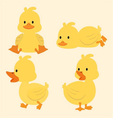 Cute yellow ducks cartoon set 618218 Vector Art at Vecteezy