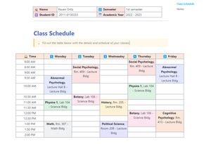 College Schedule | Template by ClickUp™