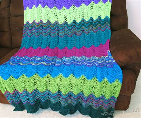 Free Knitting Pattern: Michelle Wavy Ripple Afghan Throw