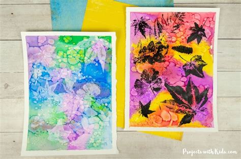 Gorgeous Mixed Media Leaf Printing Art for Kids to Make - Projects with ...