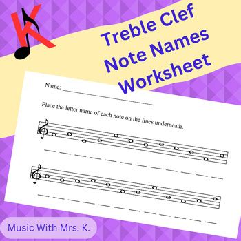 Treble Clef Notes Worksheet | TUTORE.ORG - Master of Documents