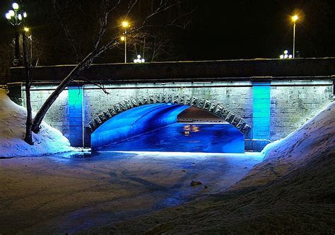 Blue bridge, water, bridge, dark, river, lights, blue, night, HD ...