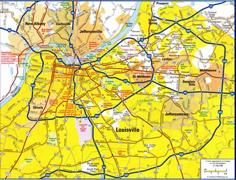 Louisville KY city map. Free printable detailed map of Louisville city ...