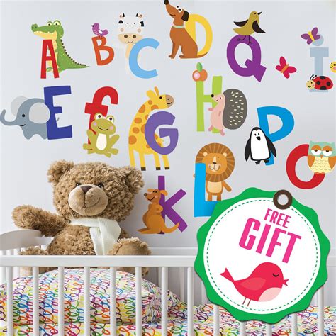 Buy DesignStickers ABC Stickers Alphabet Decals - Animal Alphabet Wall ...