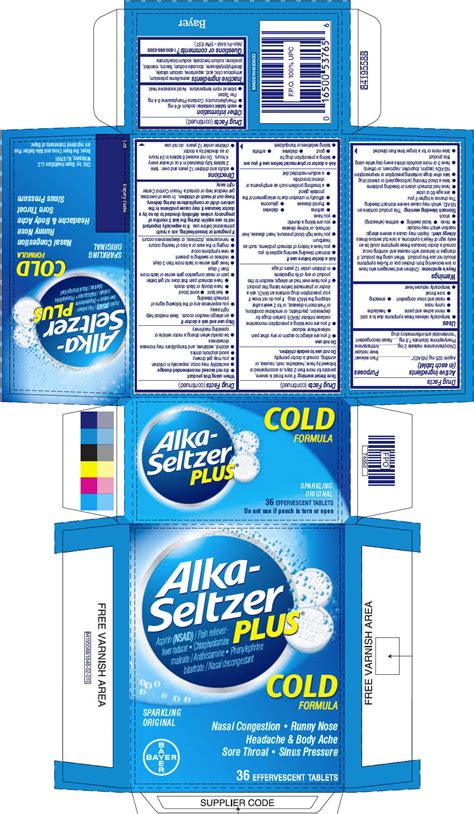 ALKA-SELTZER PLUS COLD MEDICINE SPARKLING ORIGINAL- aspirin ...