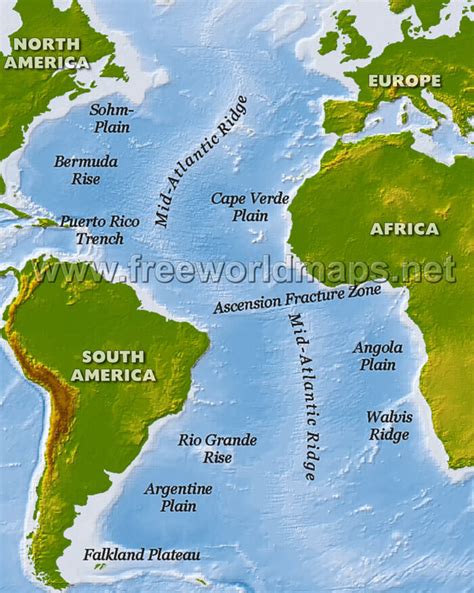 A Picture Of The Atlantic Ocean On A Map - Infoupdate.org