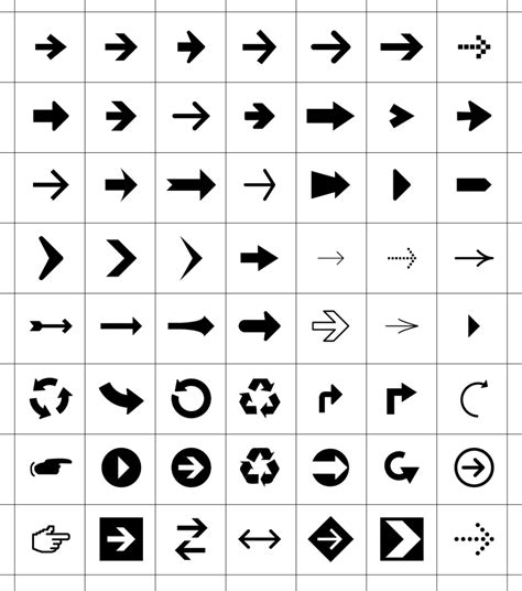 56 Free Arrow Symbols & Icons for Graphic Design