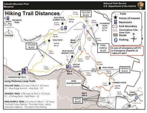 Catoctin Mountain Park trail map | Park trails, Mountain park, Trail maps