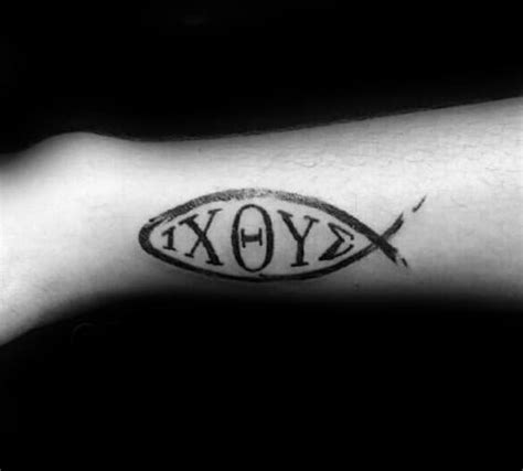 40 Ichthus Tattoo Designs For Men - Jesus Fish Ink Ideas