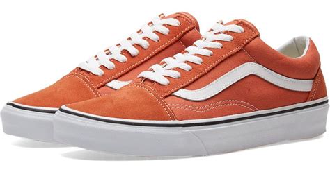 Lyst - Vans Women's Burnt Orange Old Skool Sneakers in Orange - Save 34 ...