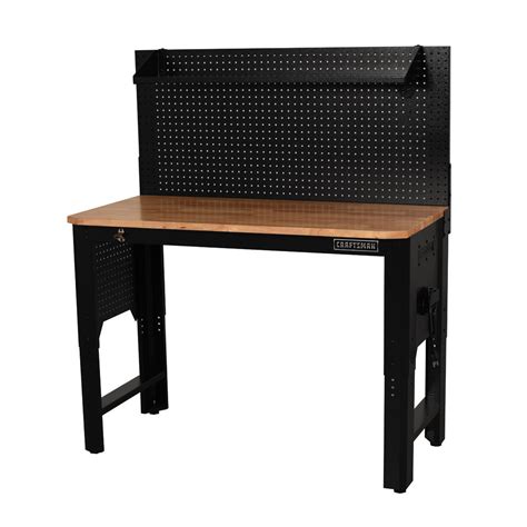 Craftsman 48 in. Adjustable Height Workbench with Pegboard and LED Light