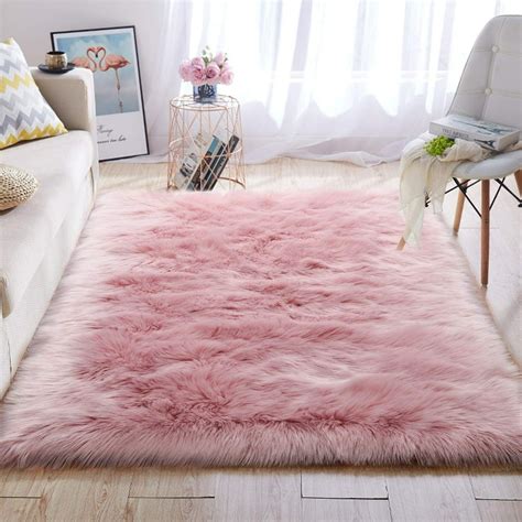 Large Soft Faux Sheepskin Fur Area Rugs Large Shaggy Fluffy Plush Rug ...