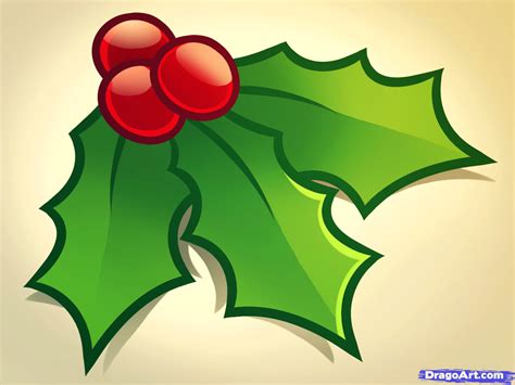 how to draw christmas holly Christmas Leaves, Christmas Plants ...