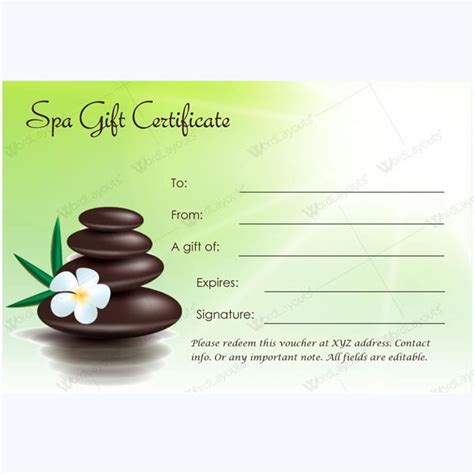 Image result for free spa gift certificate template printable Gift ...