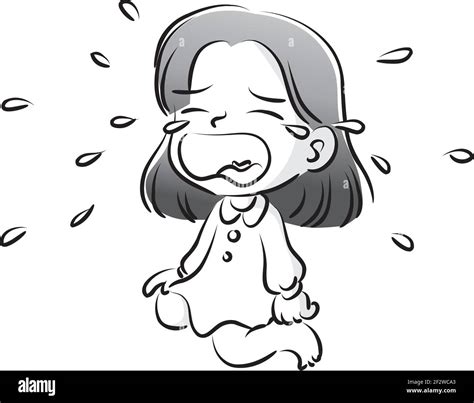 girl crying black and white Stock Vector Image & Art - Alamy