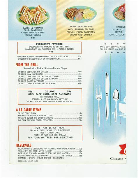 FW Woolworth Lunch Counter Menu Greeting Card By Thomas Woolworth ...