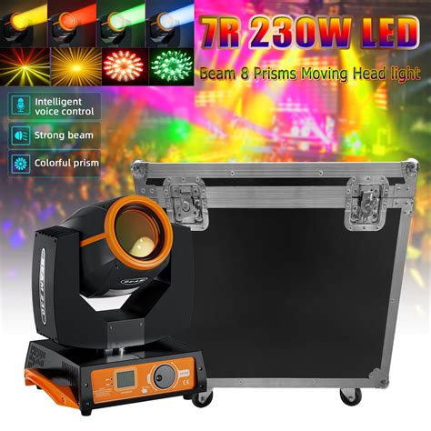 7R 230W DJ Lights with Flight Case, 8 Prisms Beam Sharpy Moving Head ...