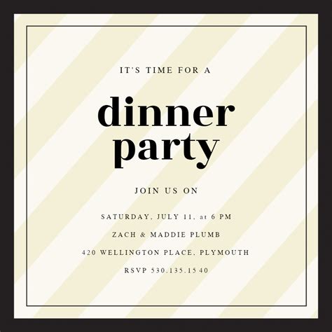 Clean and Classic - Dinner Party Invitation Template (Free) | Greetings ...