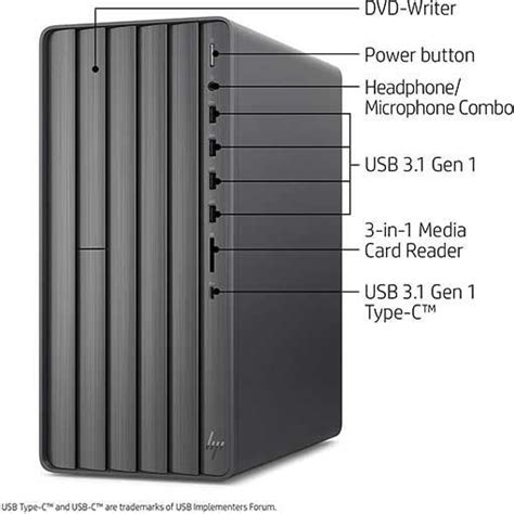 HP ENVY TE01 Desktop Computer Intel Core i7-9700 16GB RAM 2TB Hard ...