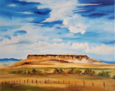 Ulm Montana First People's Buffalo Jump 93 Painting by Cheryl Nancy Ann ...