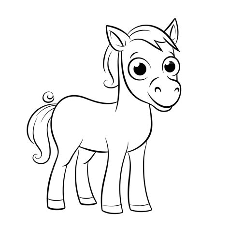 Cartoon Horse To Color Outline Sketch Drawing Vector, Horse Drawing ...