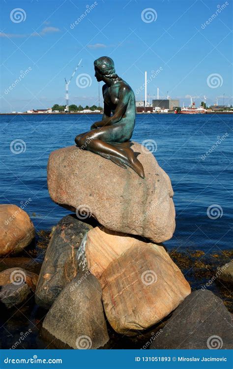 Mermaid Statue in the Copenhagen Editorial Stock Photo - Image of ...