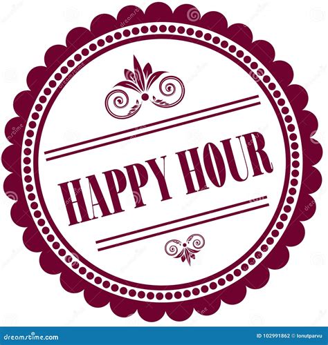 Purple Stamp with HAPPY HOUR . Stock Illustration - Illustration of ...