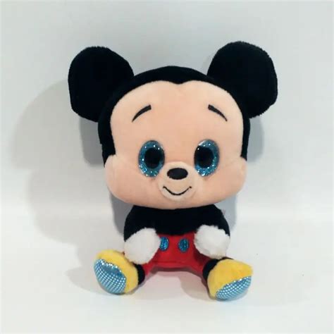 Sitting height 15cm 6'' Mickey Mouse Stuffed Animals Plush toy Big Eyes ...