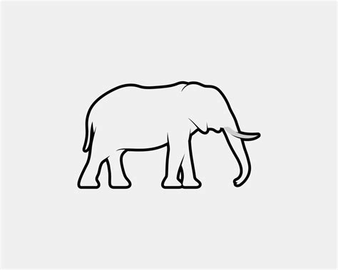 elephant outline vector silhouette 11542447 Vector Art at Vecteezy