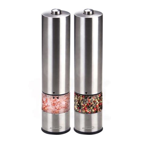 Brentwood Stainless Steel Electric Salt and Pepper Adjustable Ceramic ...