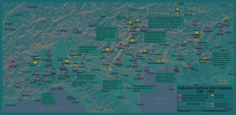 Napoleon's Northern Itialian Campaign 1796 - 1797. | Napoleon, Map ...