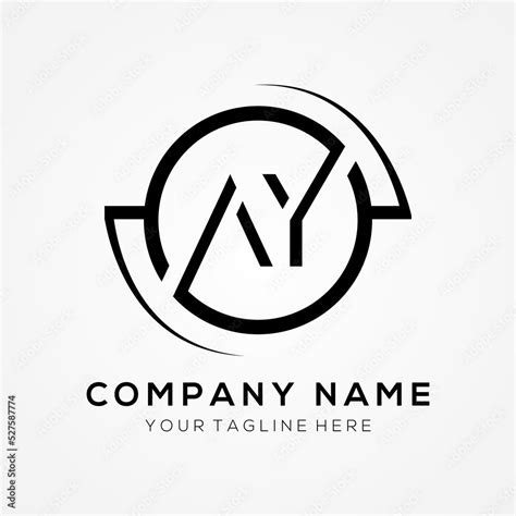 letter AY Logo Design Vector Template. Initial Black Letter Design AY ...