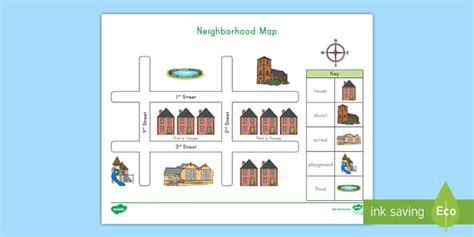 Neighborhood Map For Kids | Teaching Resources | Twinkl USA