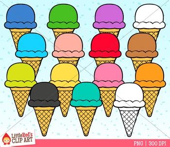 Rainbow Ice Cream Cone Clip Art by LittleRed | Teachers Pay Teachers