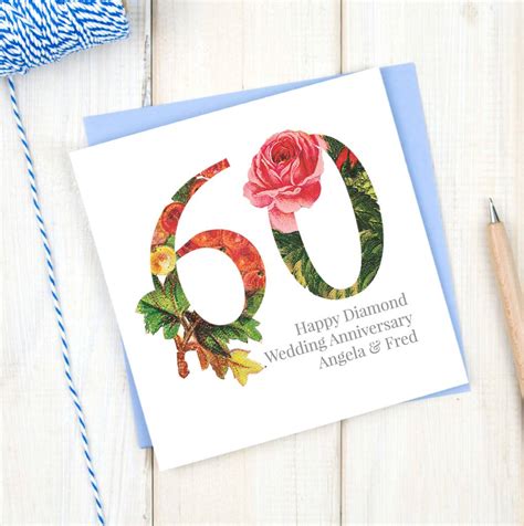 Personalised Diamond 60th Wedding Anniversary Card By Chi Chi Moi ...