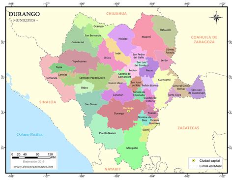 Mapa de municipios de Durango | DESCARGAR MAPAS