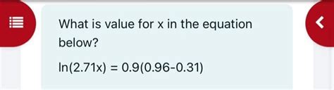 Solved 1. What is value for × in the | Chegg.com