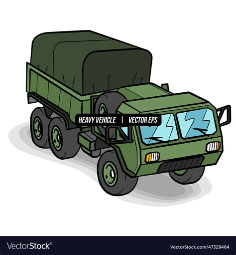 Military truck army heavy vehicle transportation Vector Image