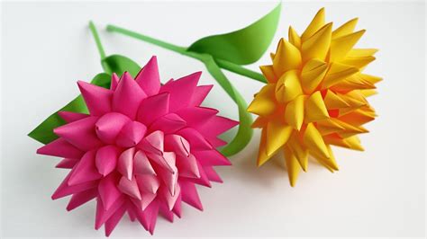 🌺3D PAPER FLOWERS making! 🌺 Origami Flower DIY - YouTube