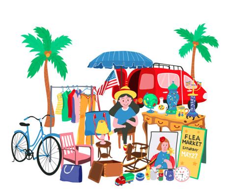 Flea Market Illustrations, Royalty-Free Vector Graphics & Clip Art - iStock