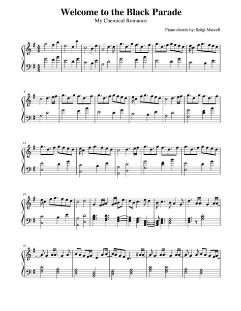 Welcome to the Black Parade Sheet music for Piano (Solo) | Musescore.com