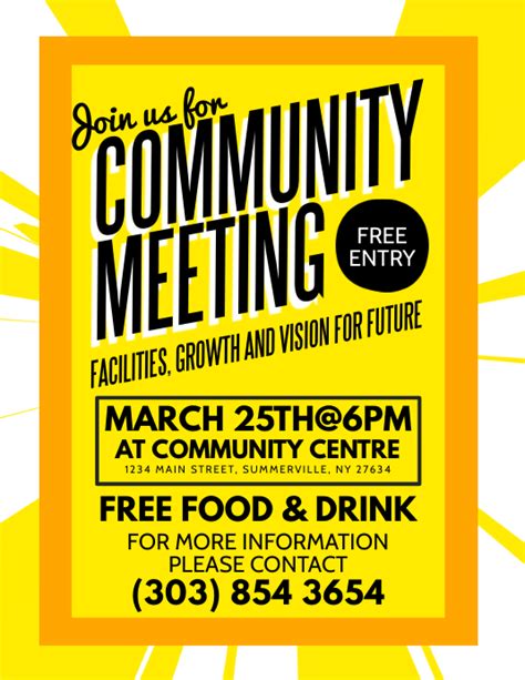 Yellow Meeting Community Day Flyer Template | PosterMyWall