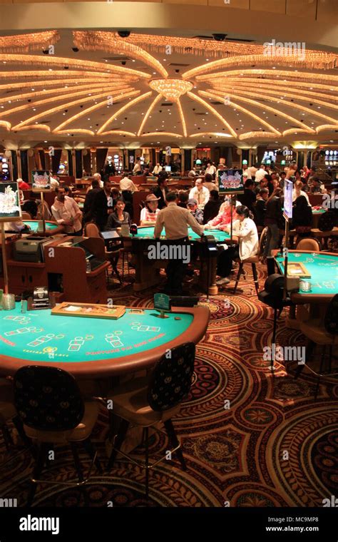 Interior view of poker tables inside the Caesars Palace Casino in Las ...