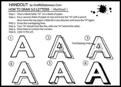 Student Guide - How to Draw 3-D Letters: Method #1 | Graffiti lettering ...