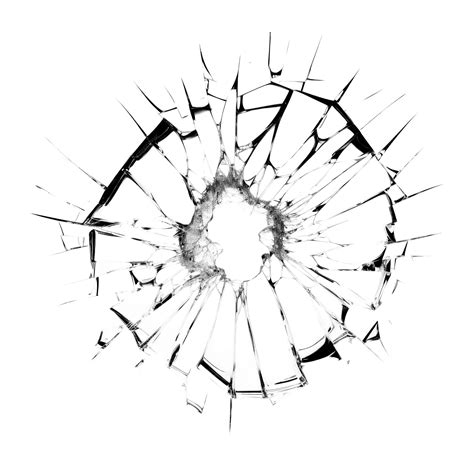 Premium Photo | Bullet hole in glass illustration on white background ...