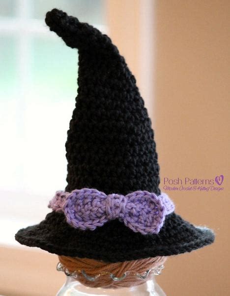 Crochet PATTERN - Newborn Baby Witch Hat Crochet Pattern