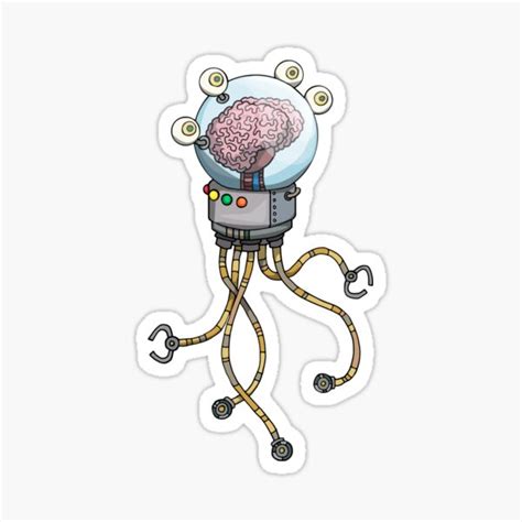 "Brain floating in a Jar robot alien" Sticker for Sale by SleepyMarten ...