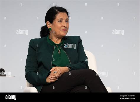 Georgian President Salome Zourabichvili speaks at the Peace Forum in ...