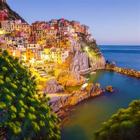 Sunset in Manarola, Cinque Terre, Italy Stock Photo - Image of outdoor ...