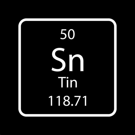 Tin symbol. Chemical element of the periodic table. Vector illustration ...